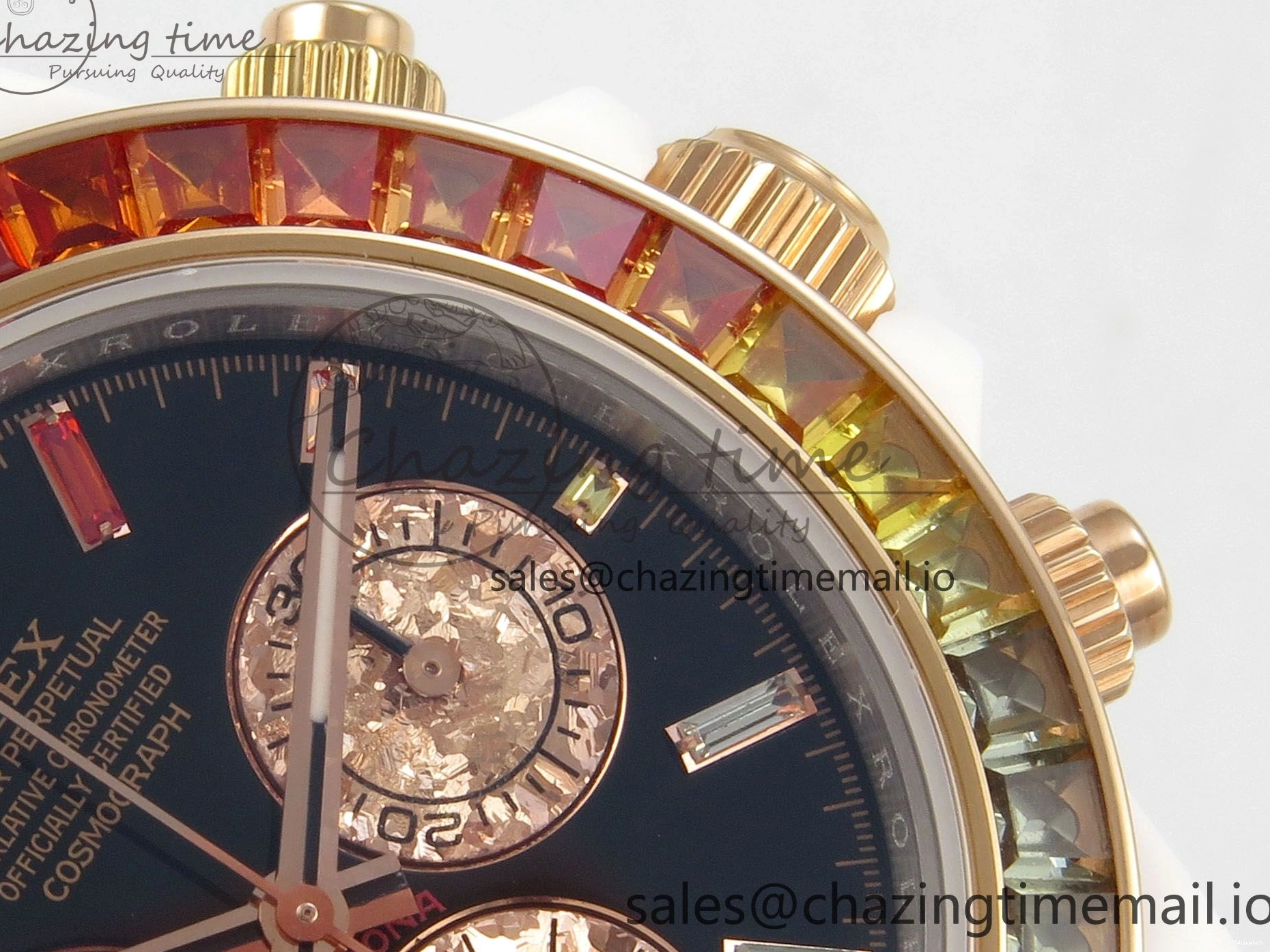 White SONIC Case Black Rainbow Daytona Bezel SA4130 Best and Rainbow Bracelet Dial Edition Ceramic 0113